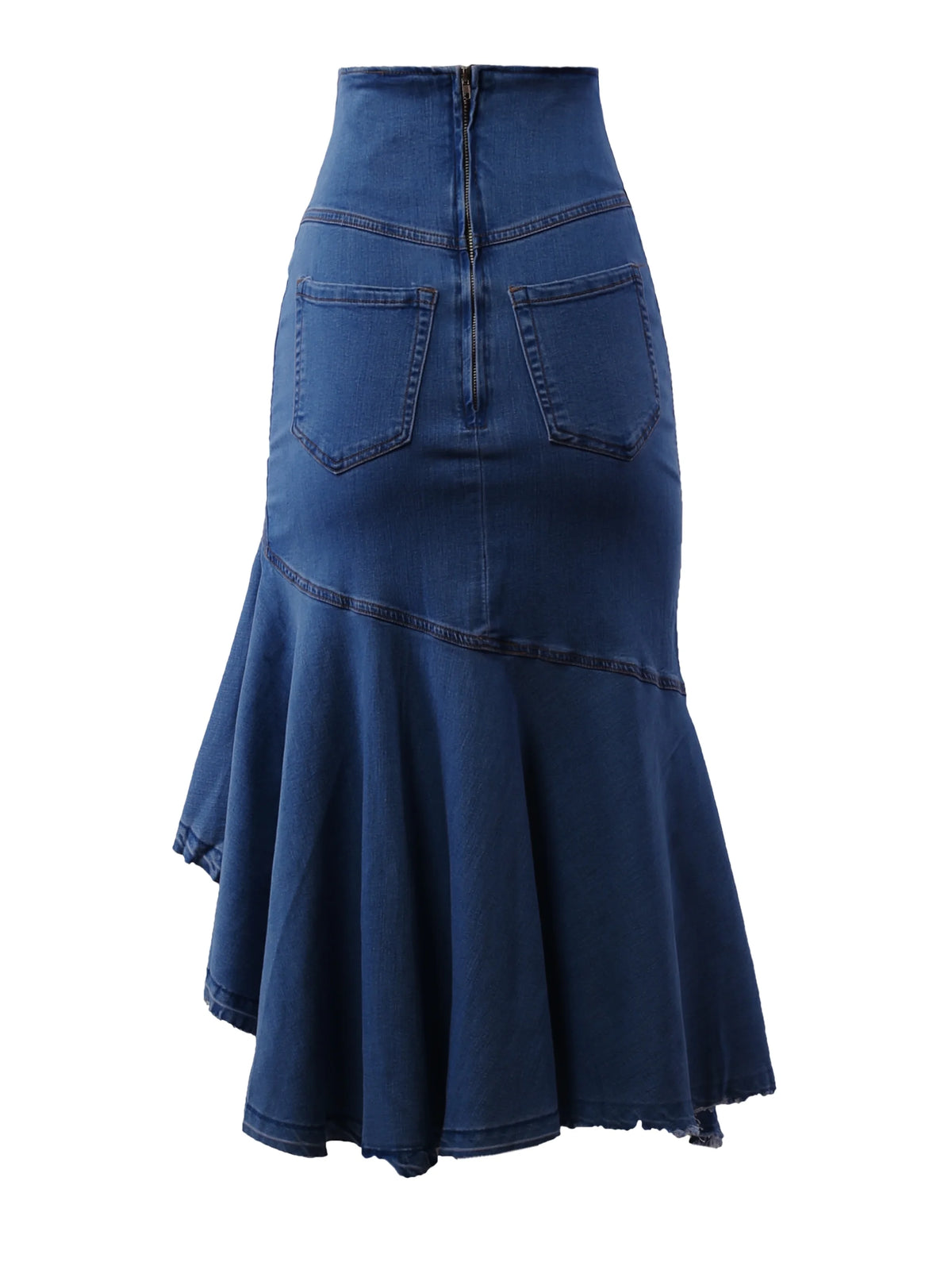 Dark Wash Denim Jean Long Skirt Z226