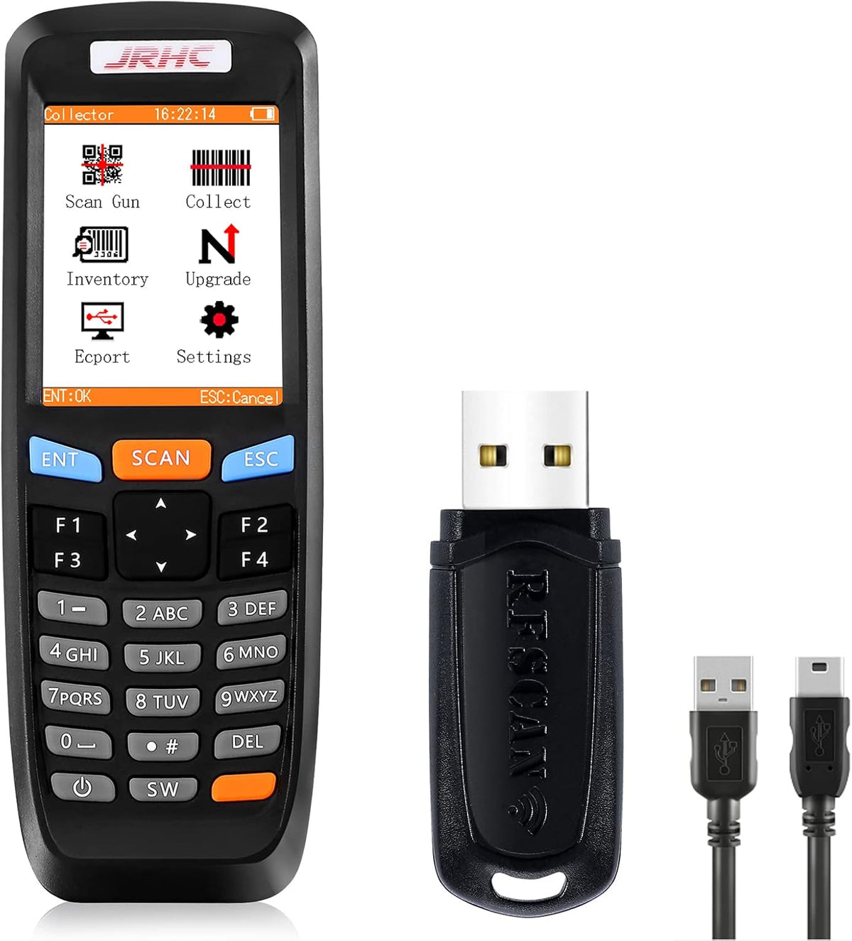 Wireless 1D Barcode Scanner, Portable, 2.8 Inch LCD Screen, Pack of 2 H7097