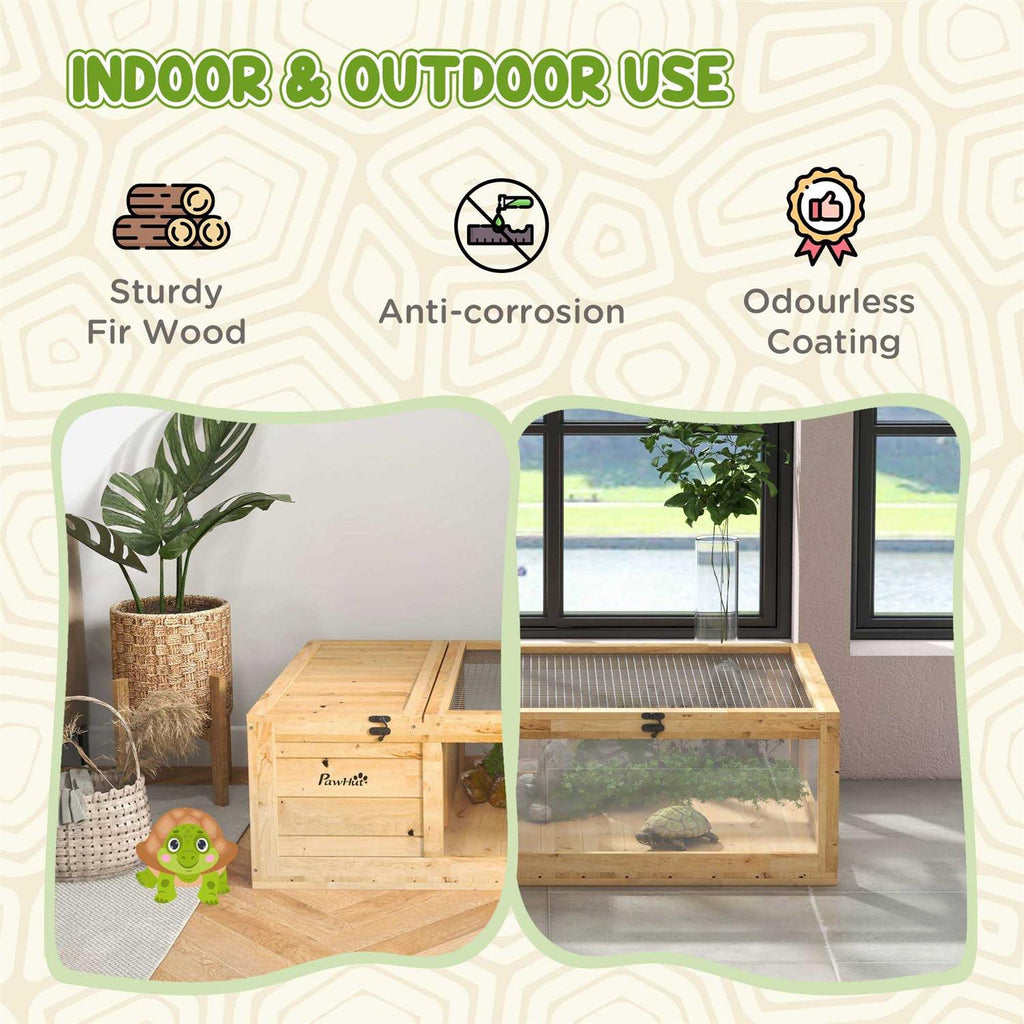 Wooden Tortoise House Turtle Habitat Enclosure M15458