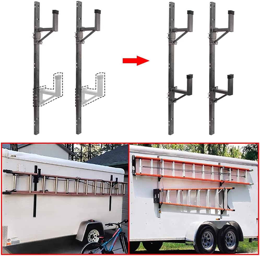 Adjustable Trailer Ladder Rack for Enclosed Trailer Side Wall N1885