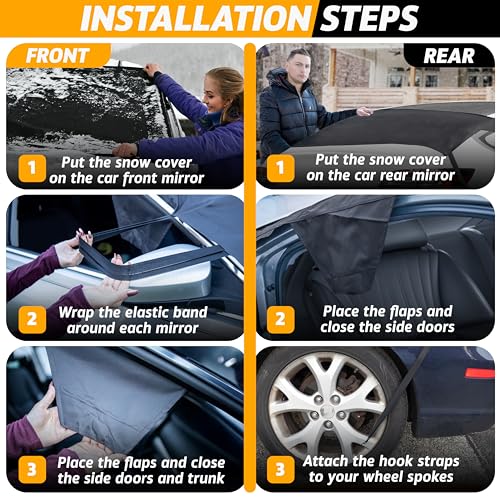 Waterproof Windshield Snow Cover with Side Mirror Covers W506