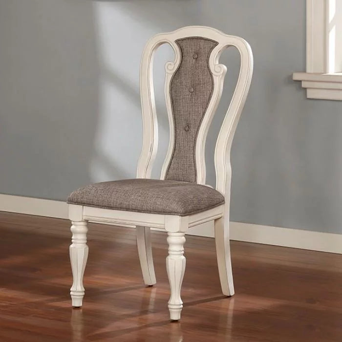 White Wash & Walnut 7pcs Dining Room Set M826755