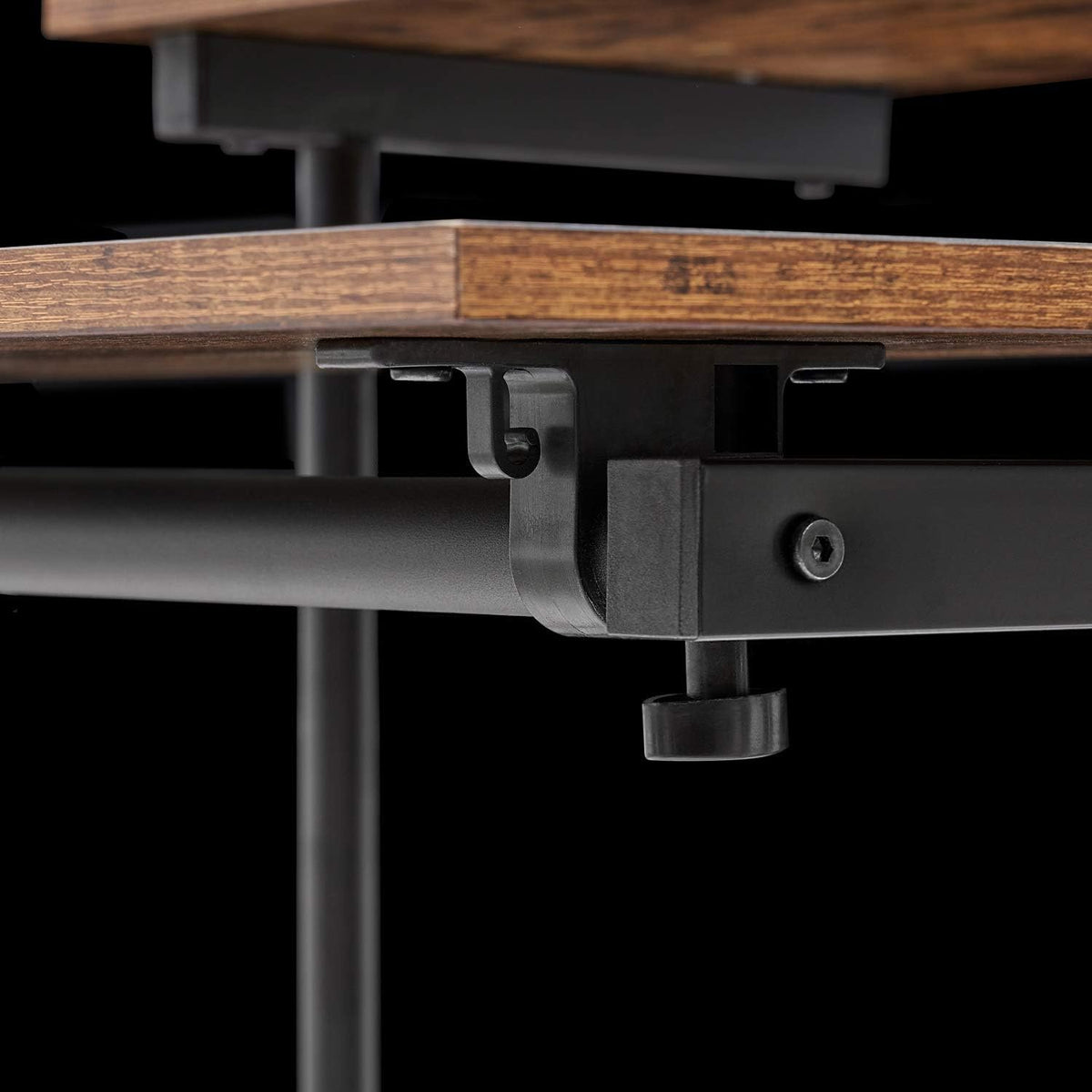 Black Wood Grain Adjustable Height Standing Desk Y568938