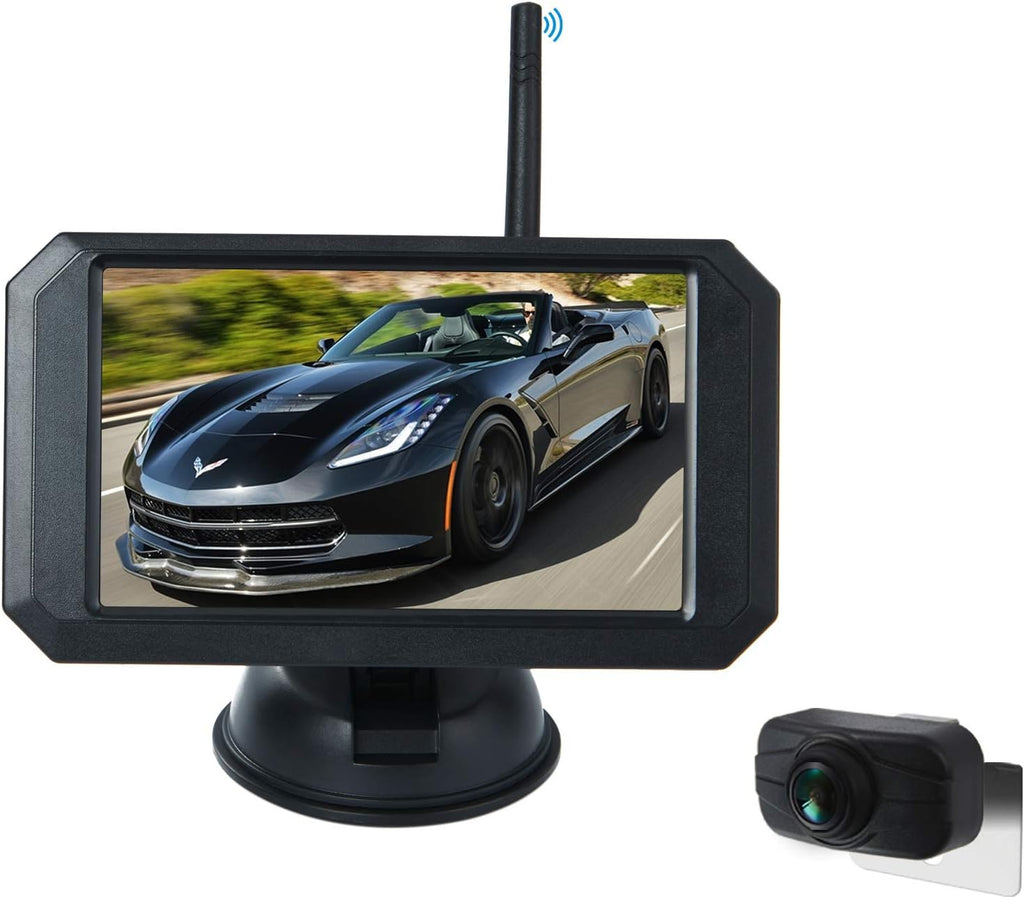720P HD Digital Wireless Backup Camera System 5 Inch IP69 Waterproof Color Monitor kit N89147
