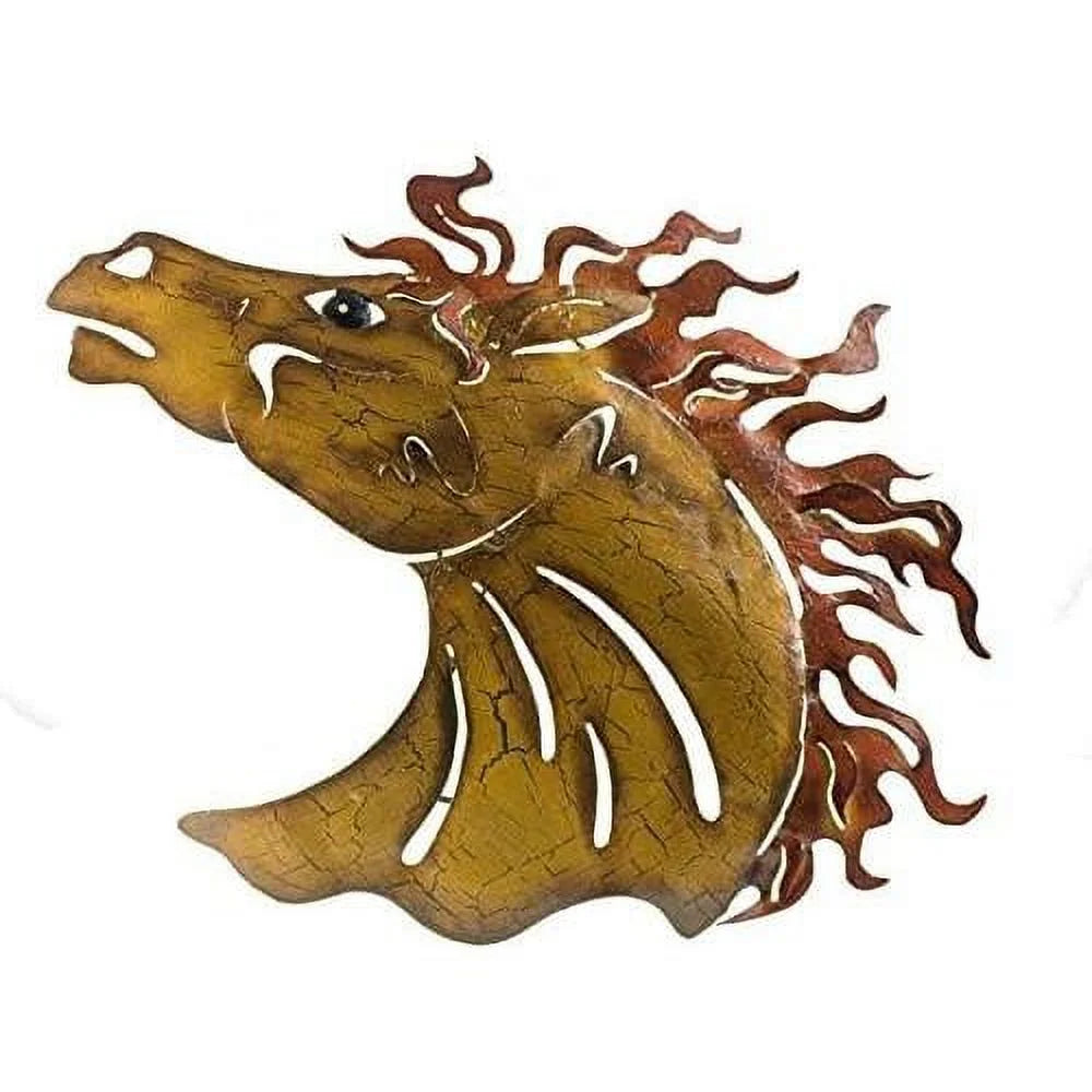 Metal Wall Art Horse Head Crackle M847
