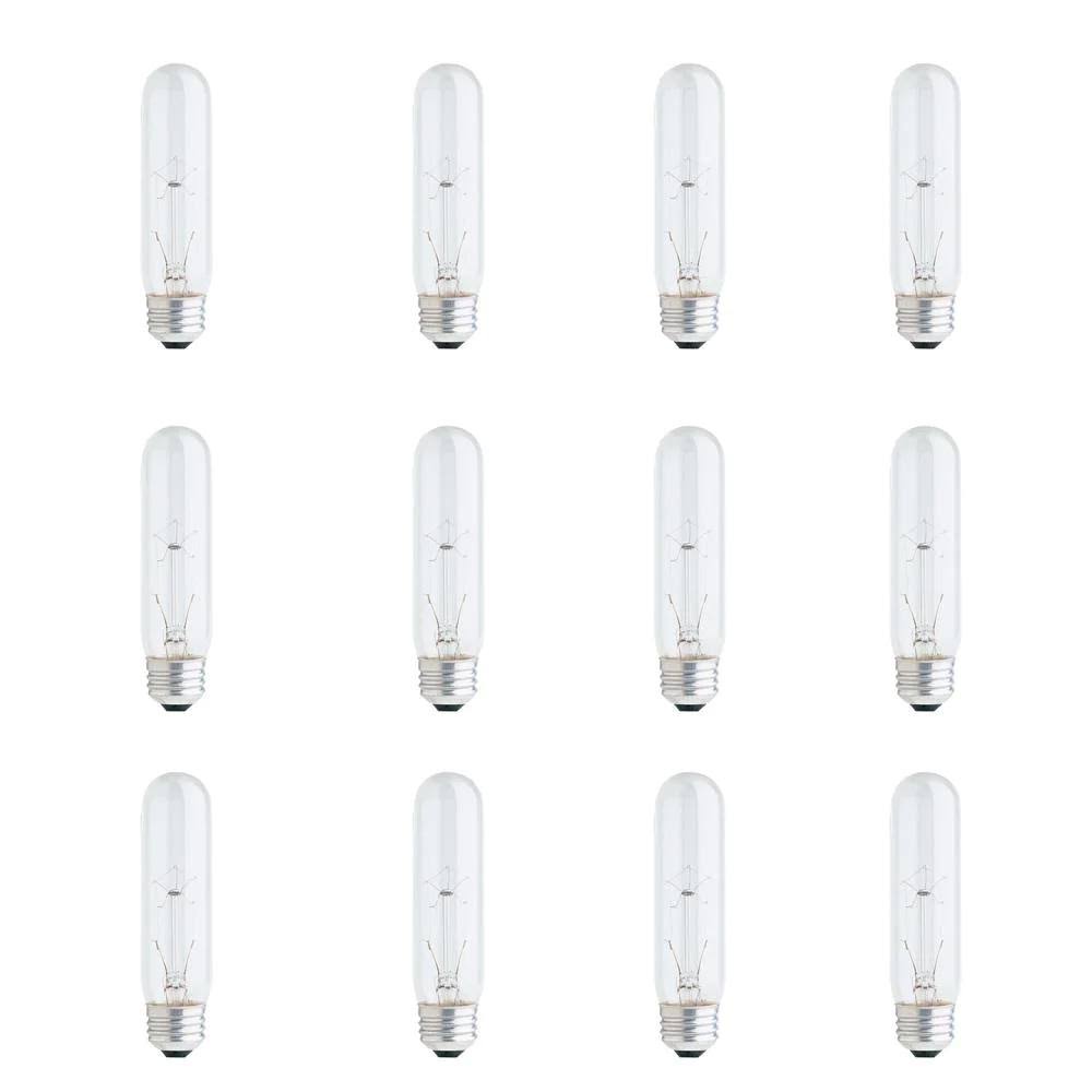 40-Watt Soft White (2700K) T10 Candelabra E26 Dimmable Incandescent Light Bulb (12-Pack) A598467