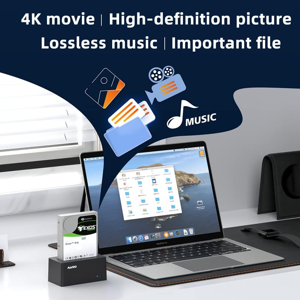 SAS to USB 3.0 External Hard Drive Docking Station Adapter Reader with Indicator Light Support 2.5 3.5 inch SAS Tool Free Storage Expansion U65658