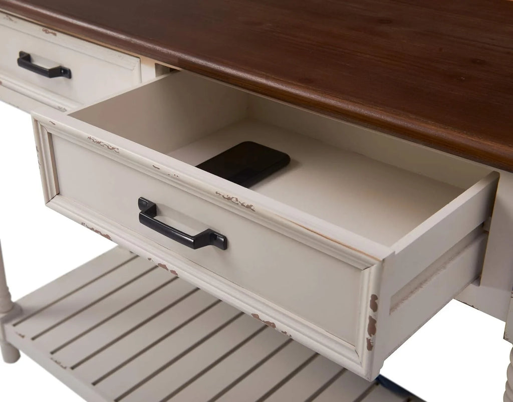 White Console Table with 2 Drawers U1556