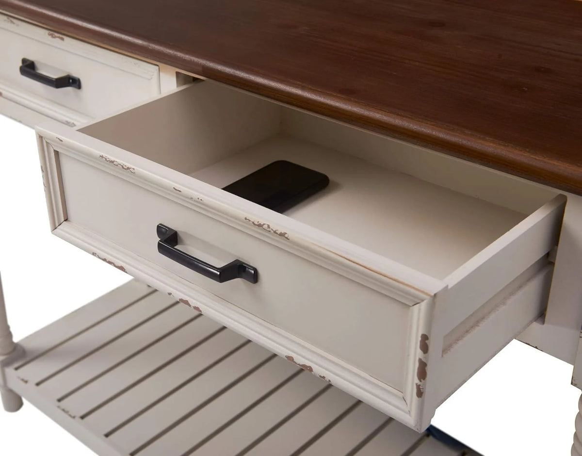 White Console Table with 2 Drawers U1556