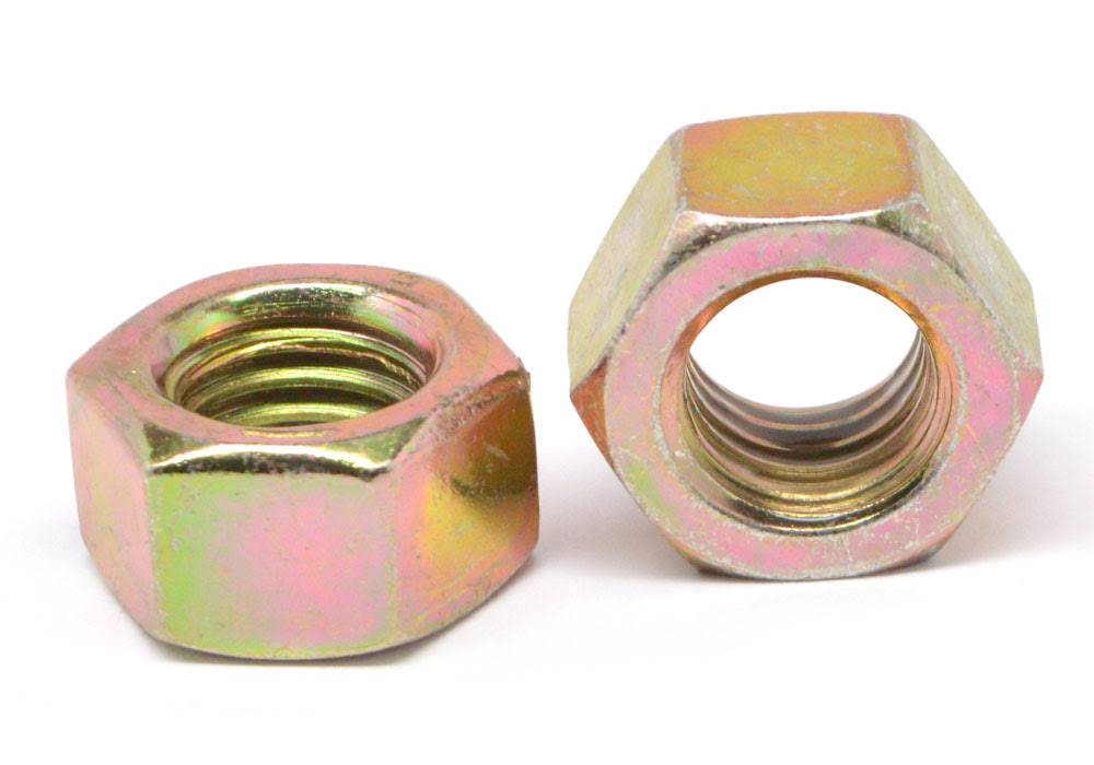 7/8x22-14 Fine Thread Grade 5 Finished Hex Nut Medium Carbon Steel Yellow Zinc Plated M340454