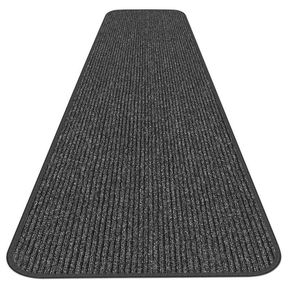 Skid-Resistant Heavy-Duty Carpet Runner - Charcoal Black - 4' x 20' D142193
