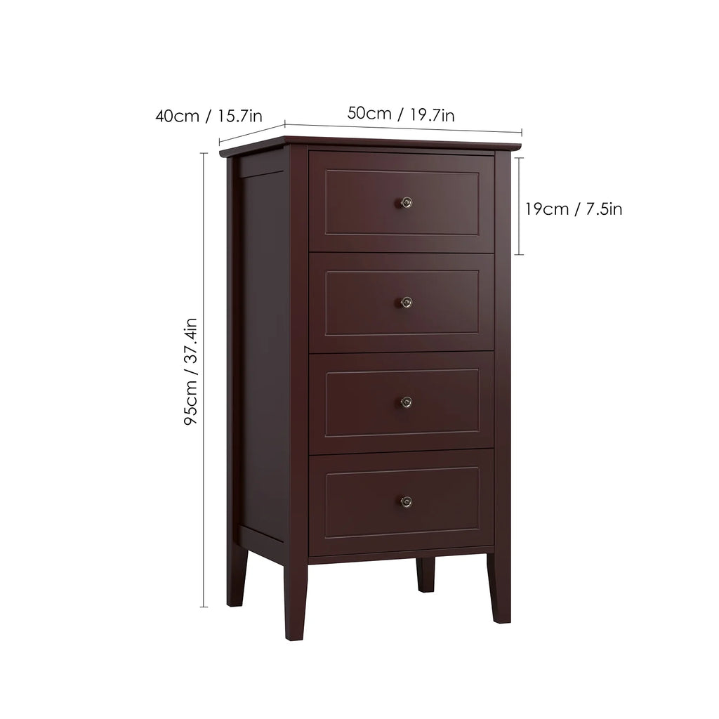 White 4 Drawer Wood Dresser I67906