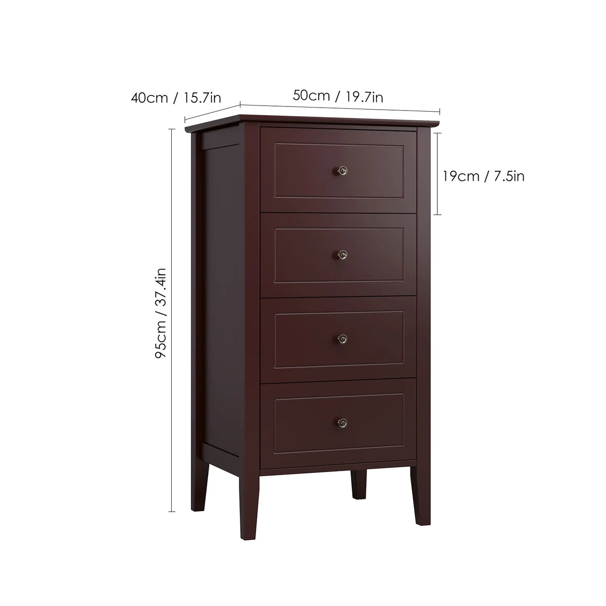 White 4 Drawer Wood Dresser I67906