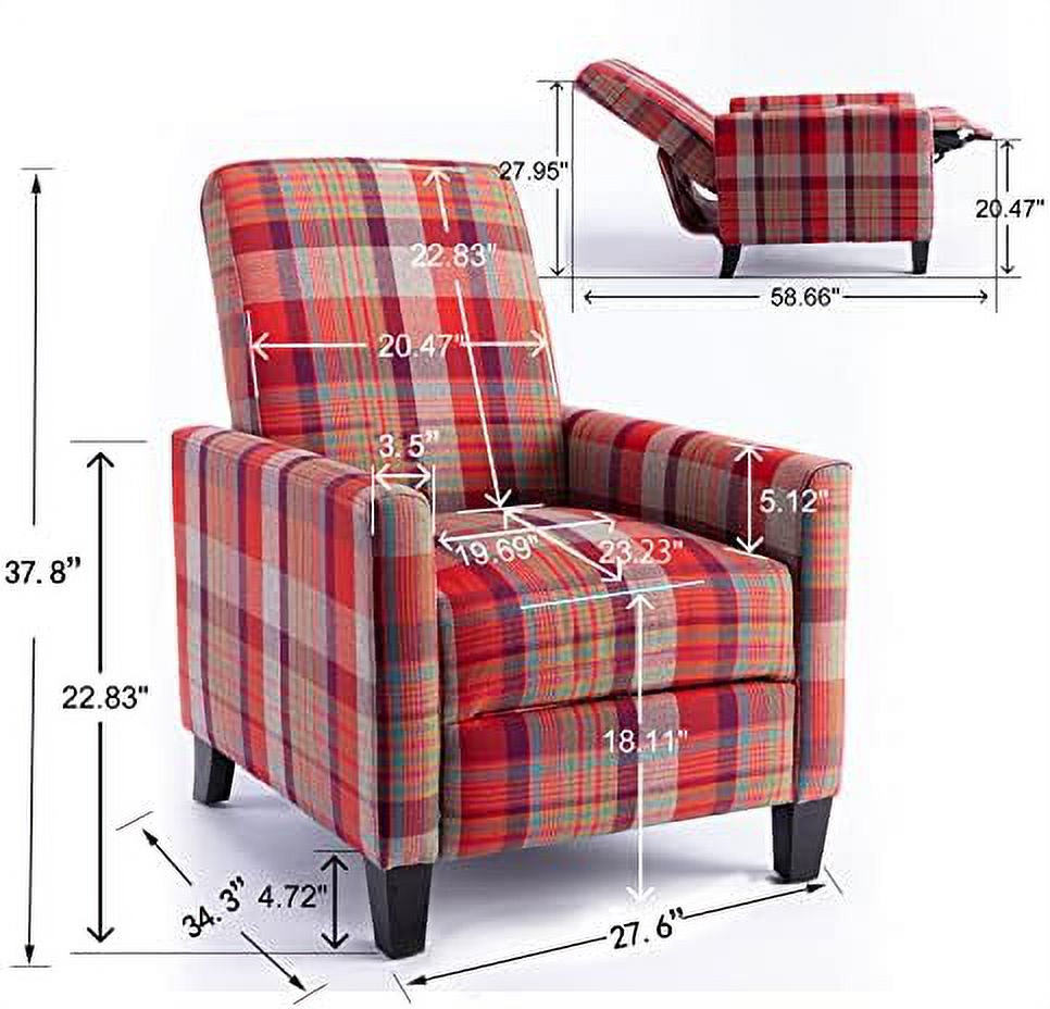 Button Tufted Club Chair with 4 Angle Adjustable Backrest U7920