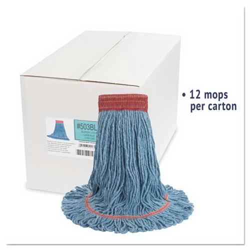 Blue Microfiber Tube Wet Mops, 15 x 2, 12/Carton B9482