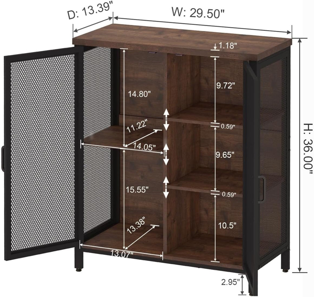Small Oak Accent Cabinet with Storage N819713