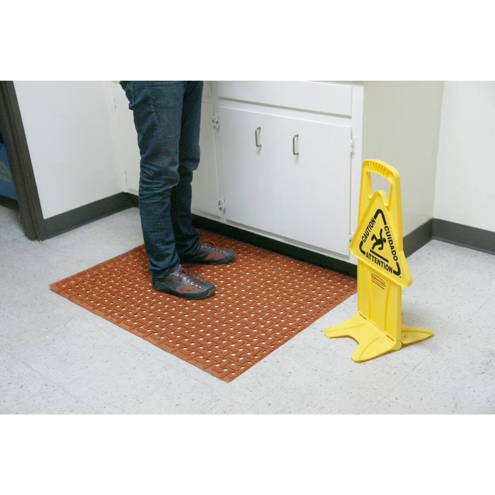 Red 34 in. x 10 ft. Nitrile Non-Slip Rubber Mat T59718