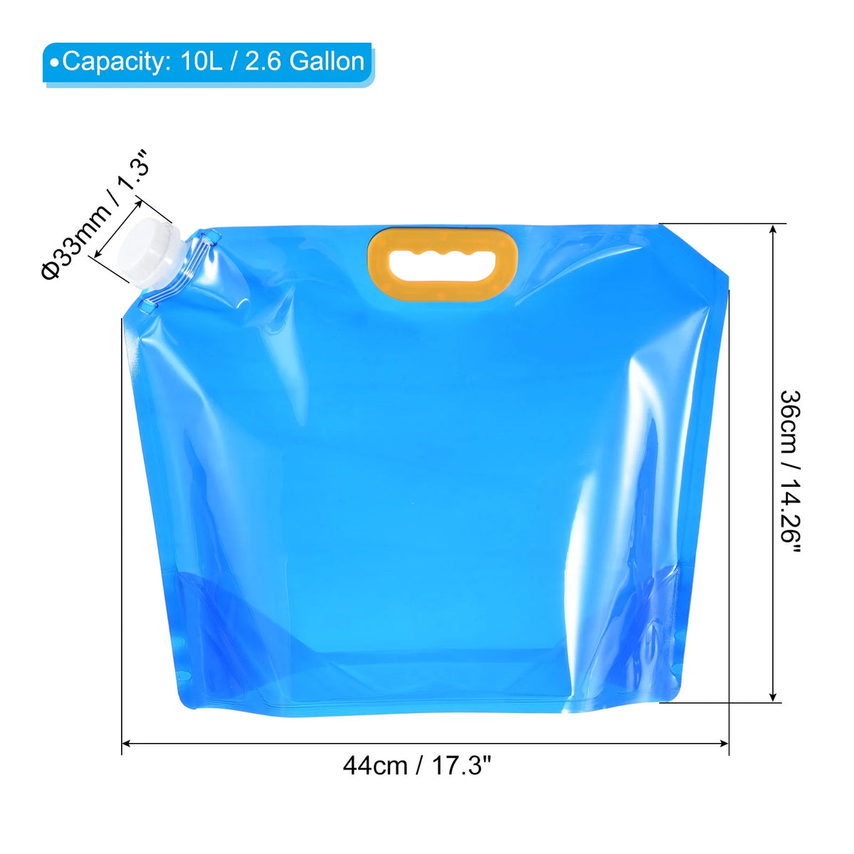10L Collapsible Plastic Water Container Bag, 2 Pack Blue O9080