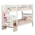 White Twin Over Twin Size Stair Bunkbed Q963