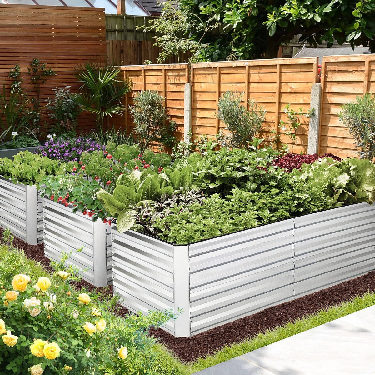 Galvanized Raised Garden Beds 6ftx3ftx2ft Large Metal Planter Box F81742