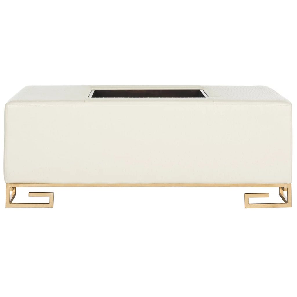 Faux Ostrich Tray Ottoman A443013