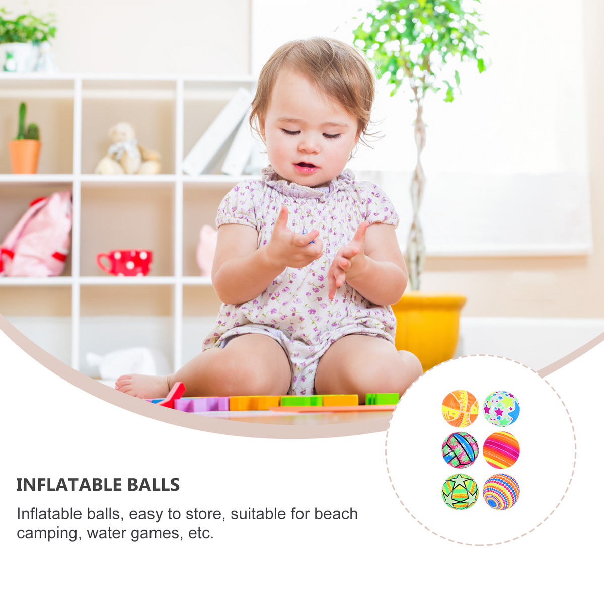 6 Pcs Inflatable Ball Pvc Toys Z691