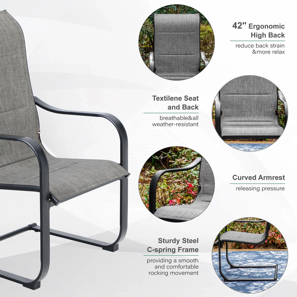 7 Pieces Outdoor Patio Dining Set with 6 Textilene Chairs and Metal Table S5302