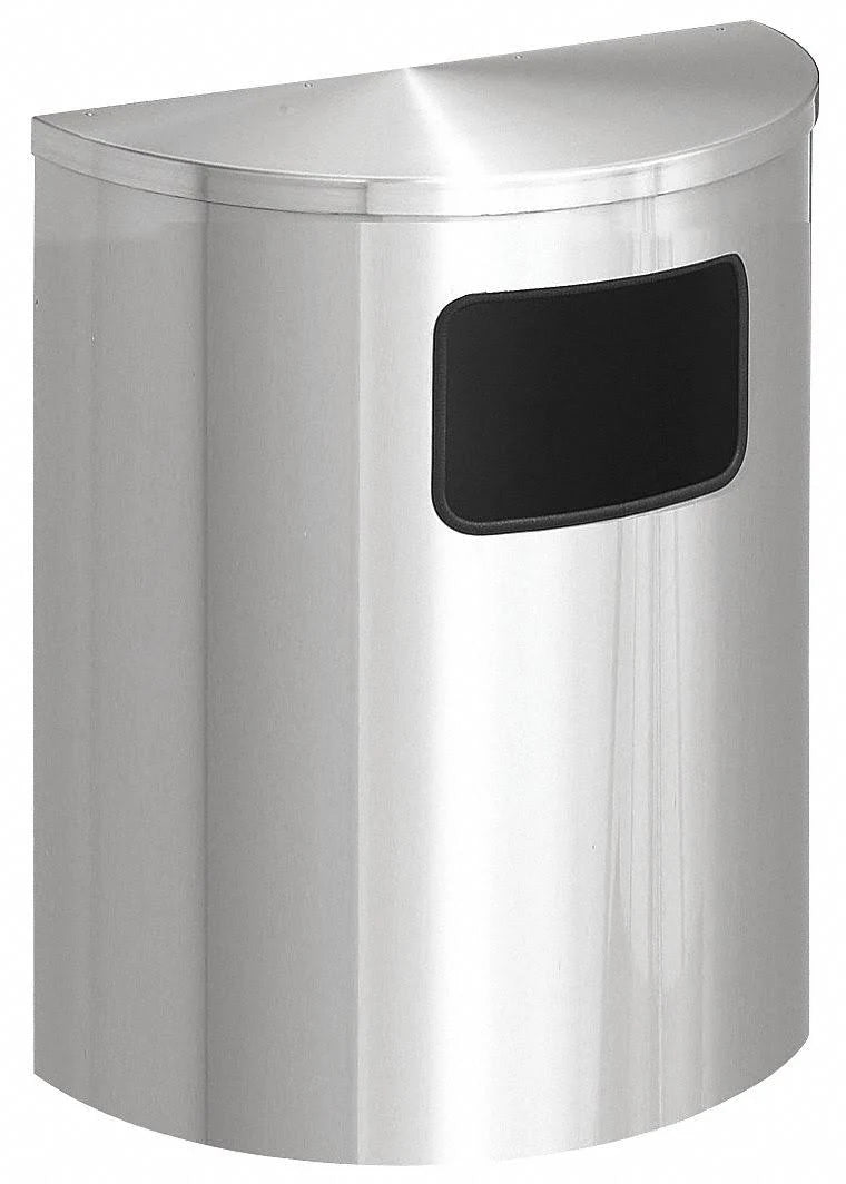 24 Gal Half-Round Metal Trash Can Y5360