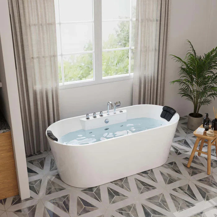 67 Freestanding Whirlpool Bathtub with Faucet R8721