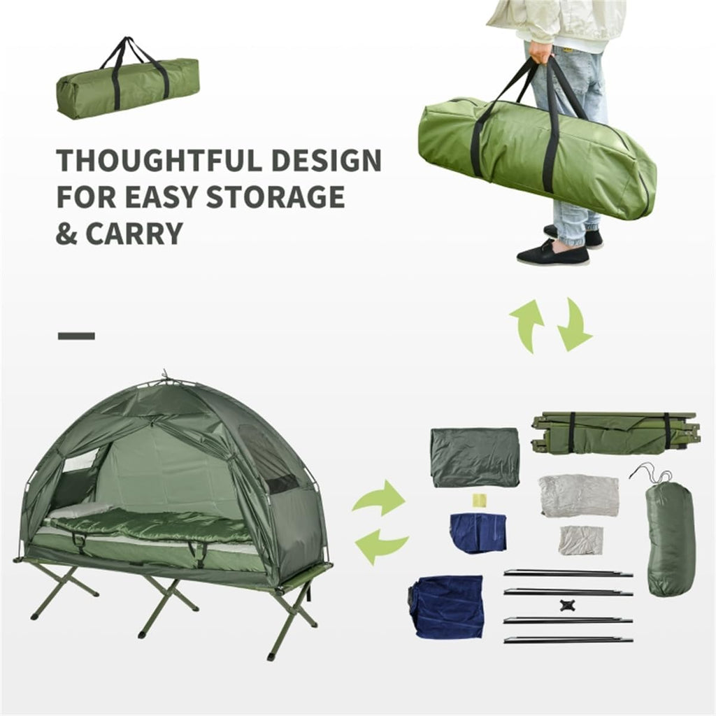 Elevated Tent Camping Cot with Sleeping Bag C182180