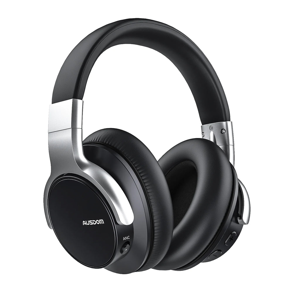 Black Active Noise Cancelling Wireless Over Ear Headphones with Mic N57853