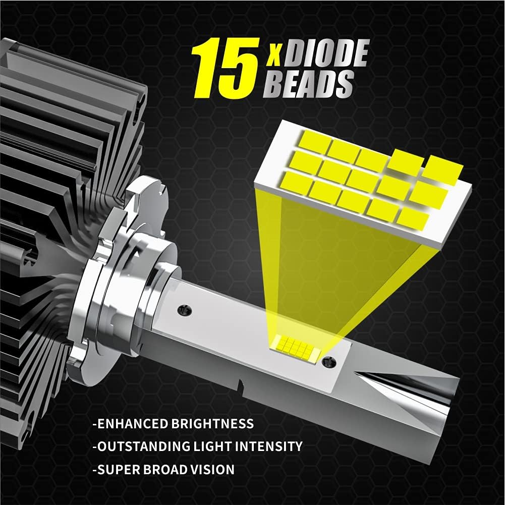 D8S LED Headlight Bulb Conversion Kit, 50W 7600Lms 6000K White, 2 Pack O8789