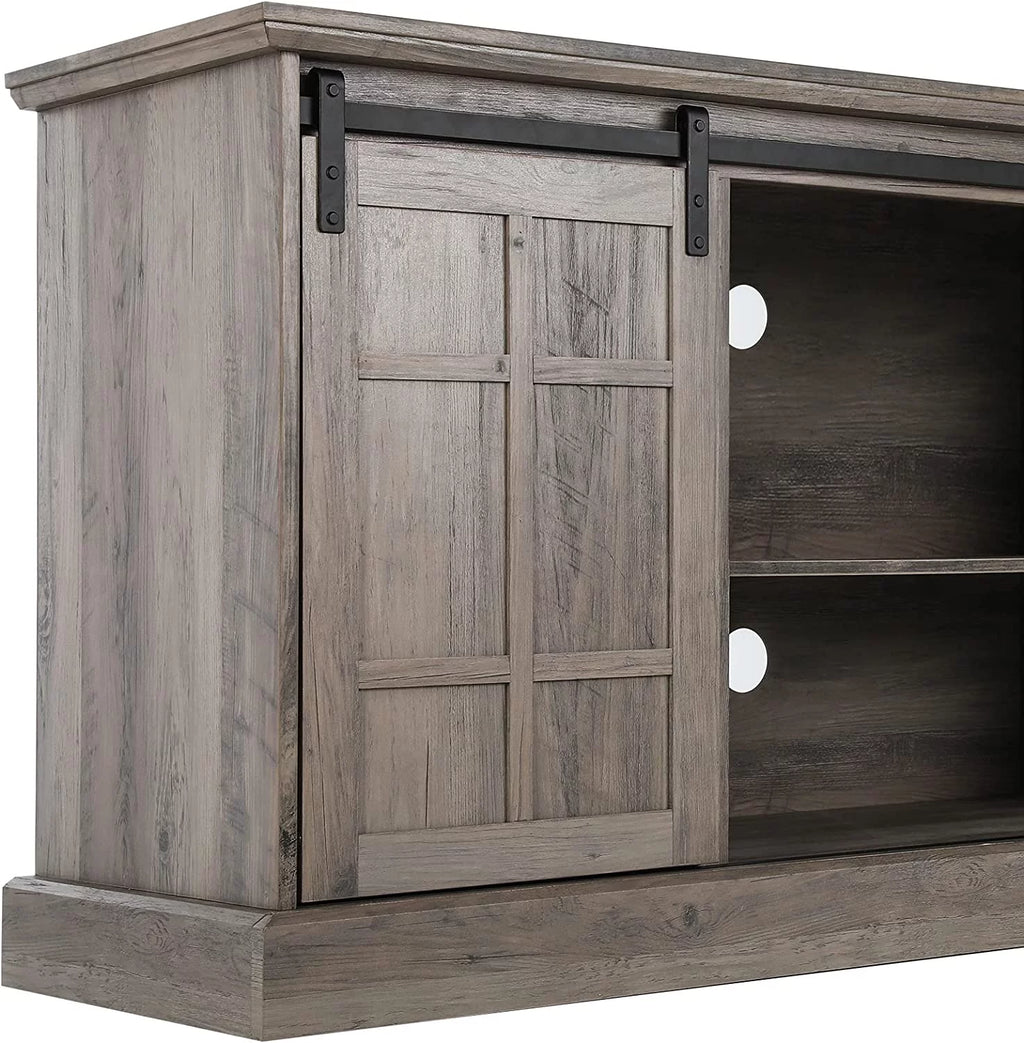Wash Gray 58" TV Stand with Sliding Barn Door Z616