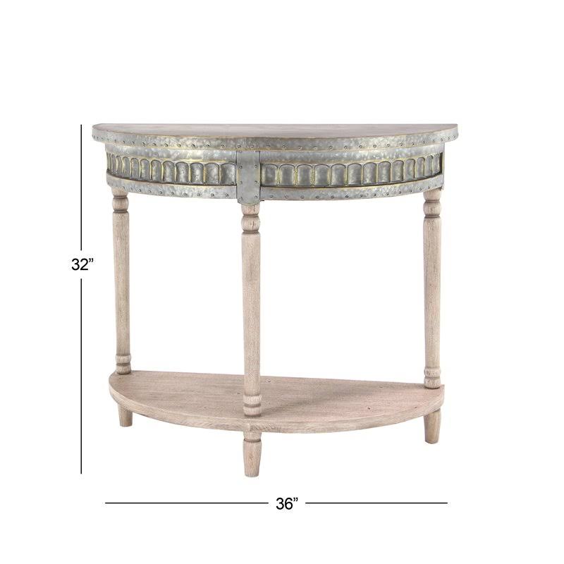 Beige Farmhouse Metal Console Table R3711