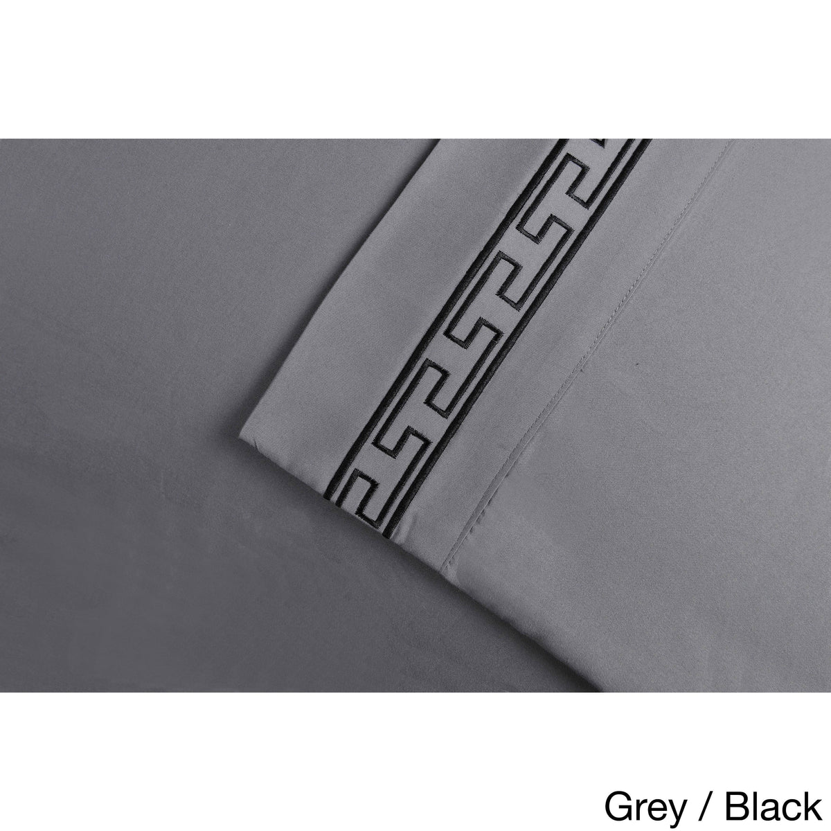 Black California King Embroidery Sheet Set T41430