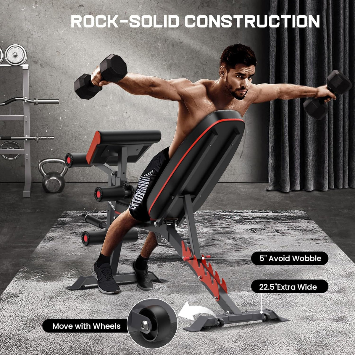800lbs Load Adjustable Weight Bench with Leg Extension and Preacher Pad A7194