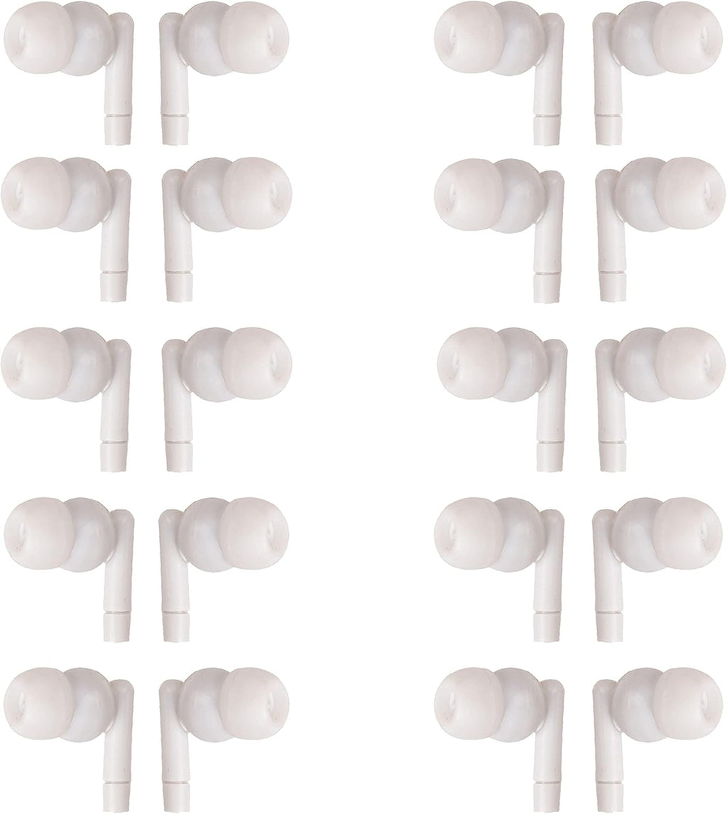 White Headphones 3.5mm Disposable Earbuds 50 Pack K226