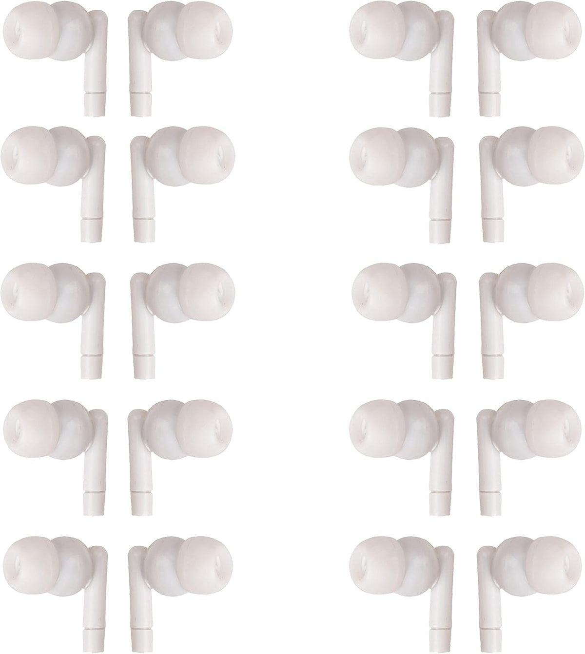 White Headphones 3.5mm Disposable Earbuds 50 Pack K226