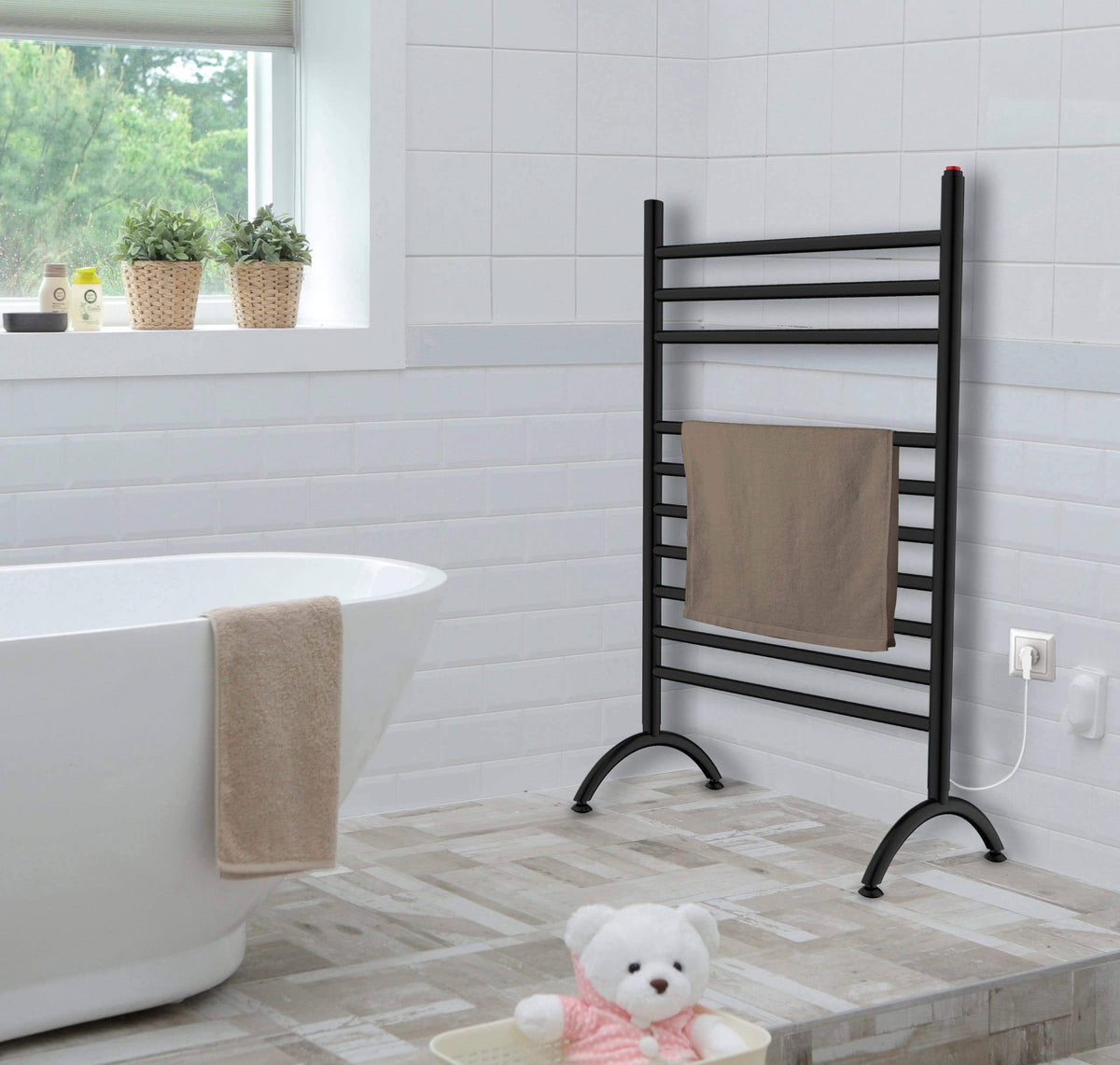 Brushed Nickel Freestanding Towel Warmer S70571