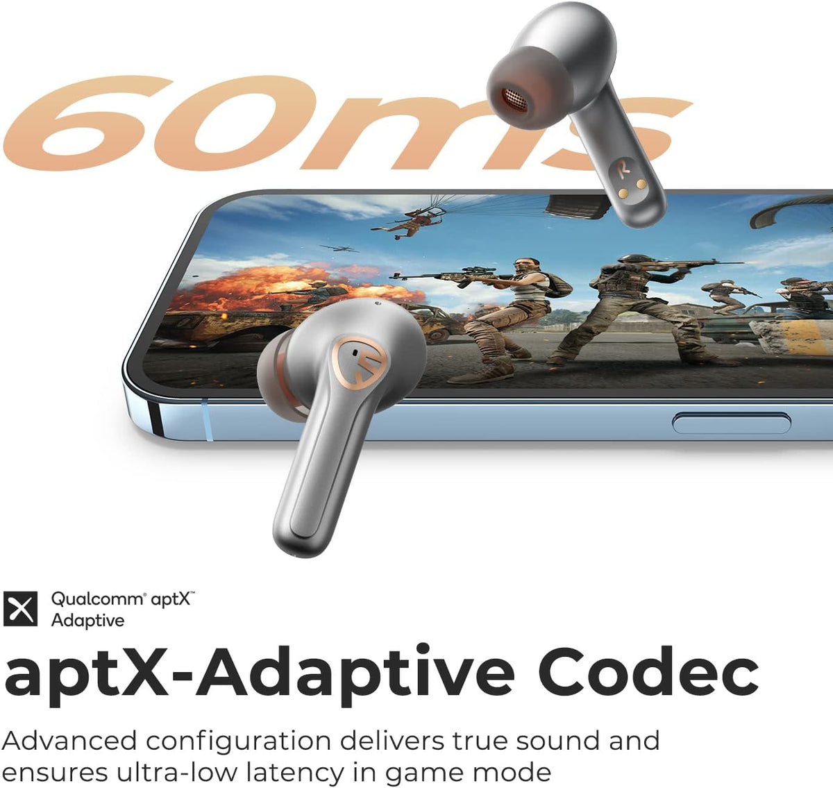 Hybrid Dual Driver Wireless Earbuds with aptX Adaptive Bluetooth 5.2 Stereo Earphones V71651