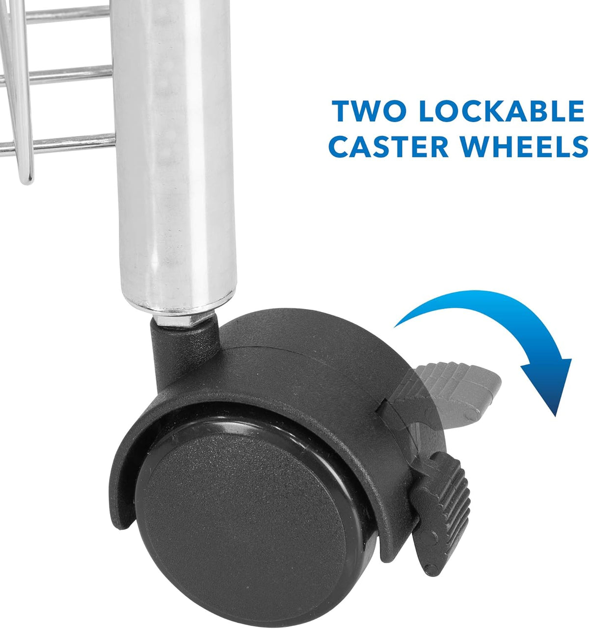3-Tier Silver Metal Rolling Cart with Wheels A380612