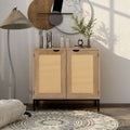 Rustic 2 Rattan Doors Storage Cabinet M8379