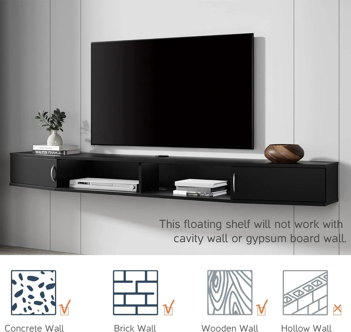 70'' Wall Mounted TV Stand with Cabinet Q5496
