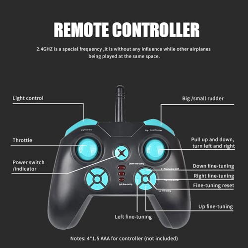 2.4G Remote Control Electric Plane with LED Lights 2 Batteries EPP Airplane F294024
