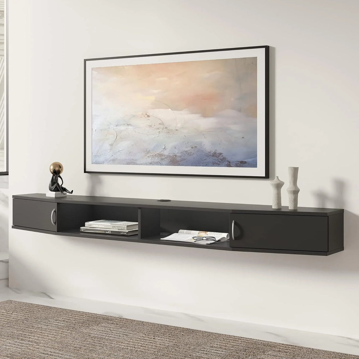 70'' Wall Mounted TV Stand with Cabinet Q5496