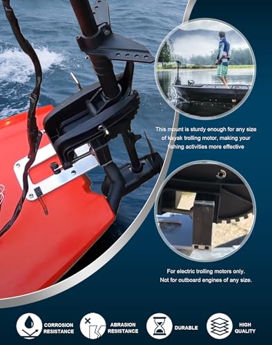 Transom Trolling Motor Mounting Bracket for Kayaks Marine Board Backing Plate Mount Bracket for Clamp-on Electric Trolling Motors B578864
