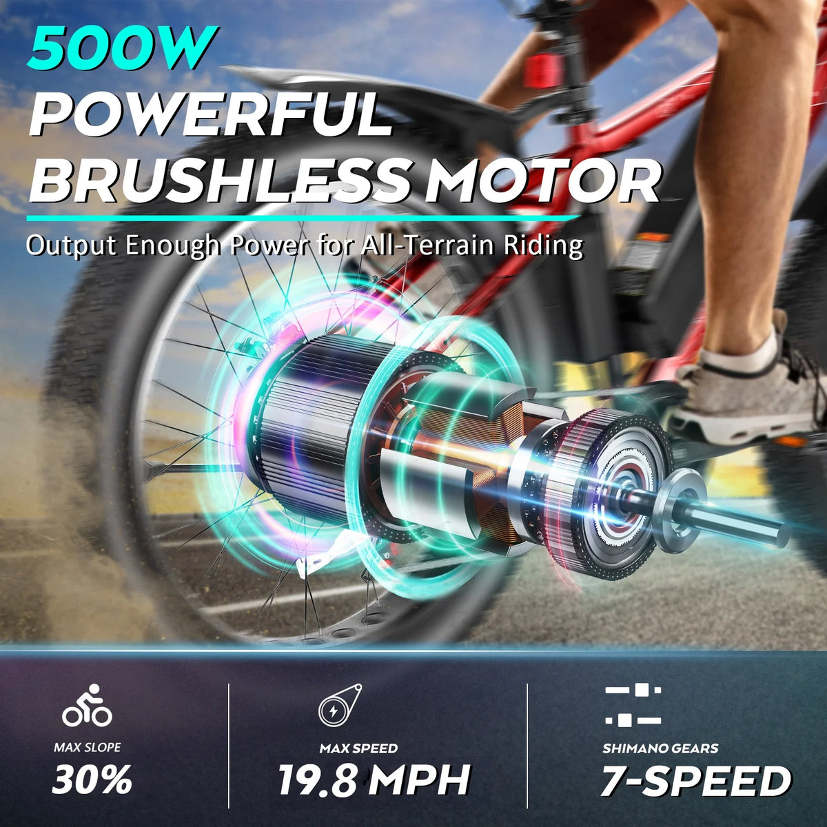 Electric Mountain Bicycle with 500W Motor and 48V Battery S538