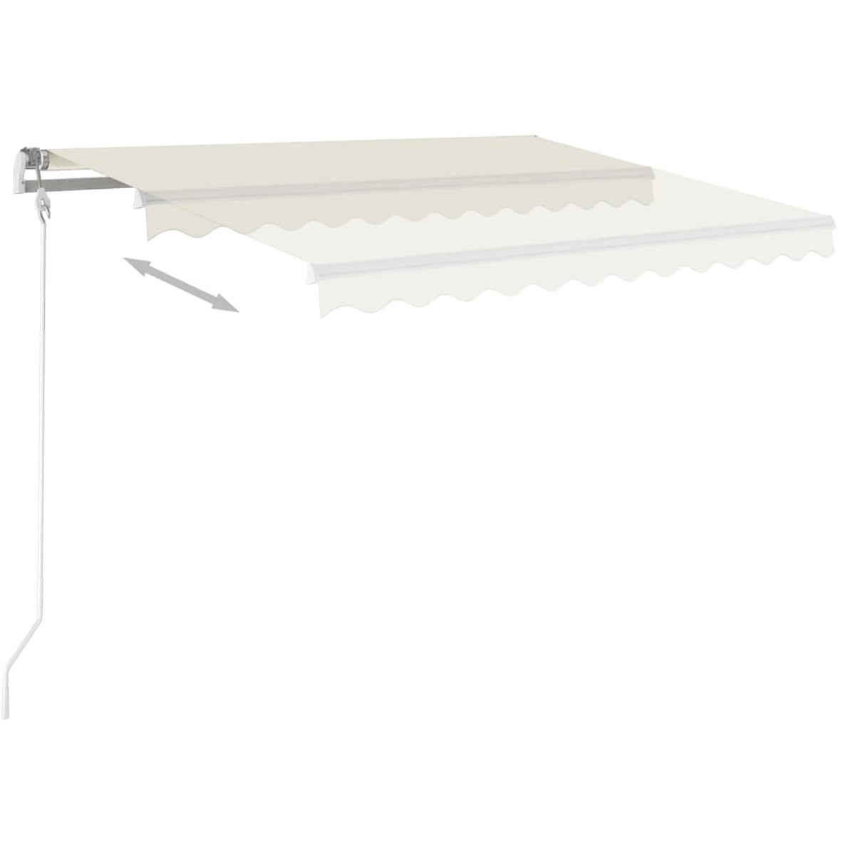Manual Retractable Awning with LED Outdoor Canopy Sunshade Shelter Cream 118.1 x 98.4 Inches B646
