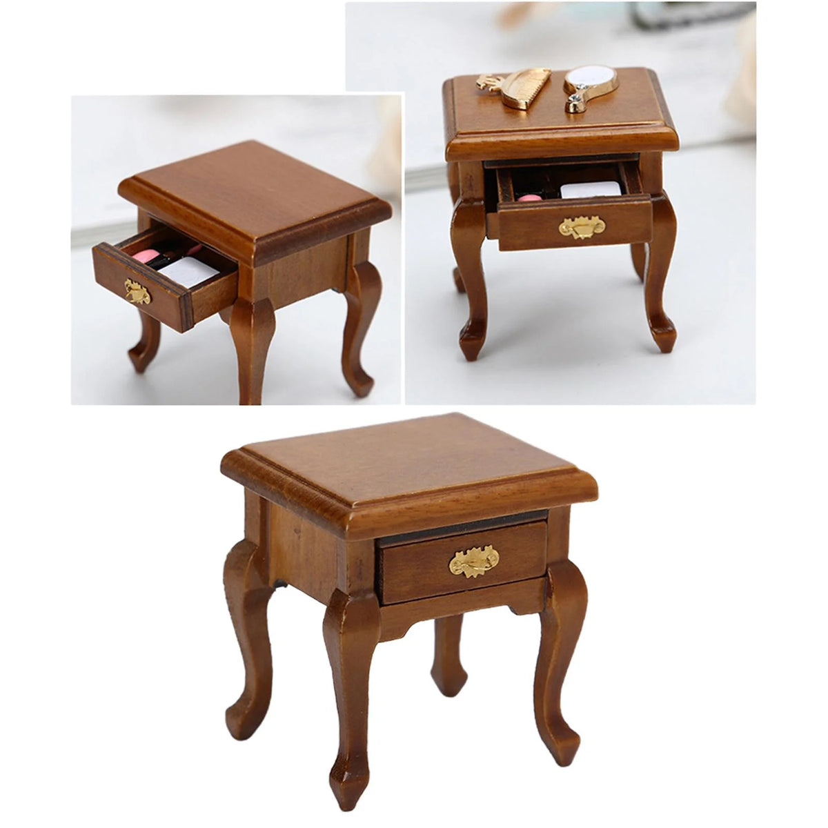 Walnut 1:12 Scale Bedroom Cabinet D11653
