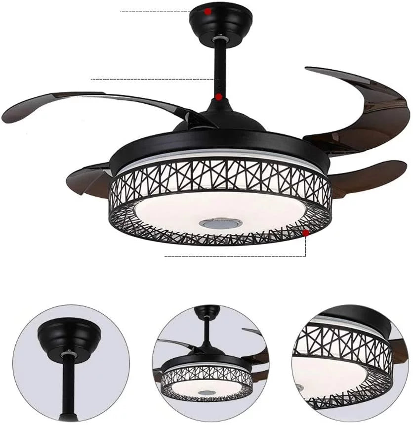 42 Inch Black Ceiling Fan Light with Remote H827